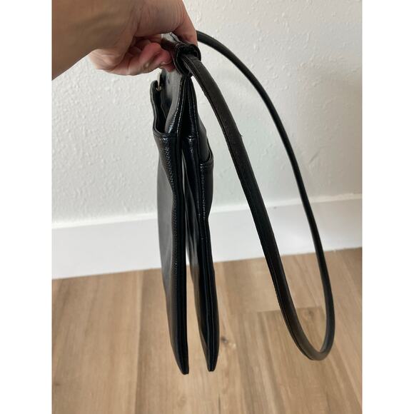 TUCI Italia Lizard Embossed Black Leather Handbag Cross-Body Bag - Picture 12 of 14